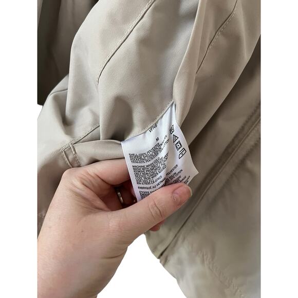 Nautica Mens Reversible Full Zip Fleece Beige Navy Bomber Jacket Size Medium - Picture 7 of 8